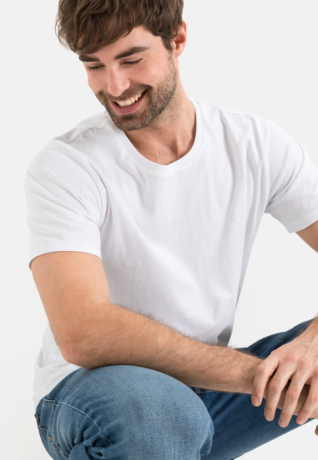 Herren Camel Active T-Shirts & Polos^Kurzarm Basic T-Shirt aus reiner Baumwolle