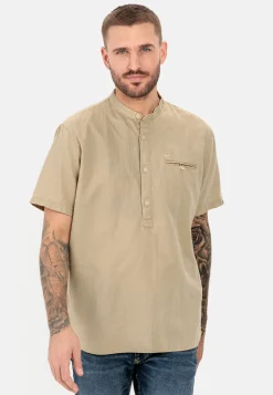 Herren Camel Active Hemden^Kurzarm Hemd aus einem Leinen-Baumwollmix