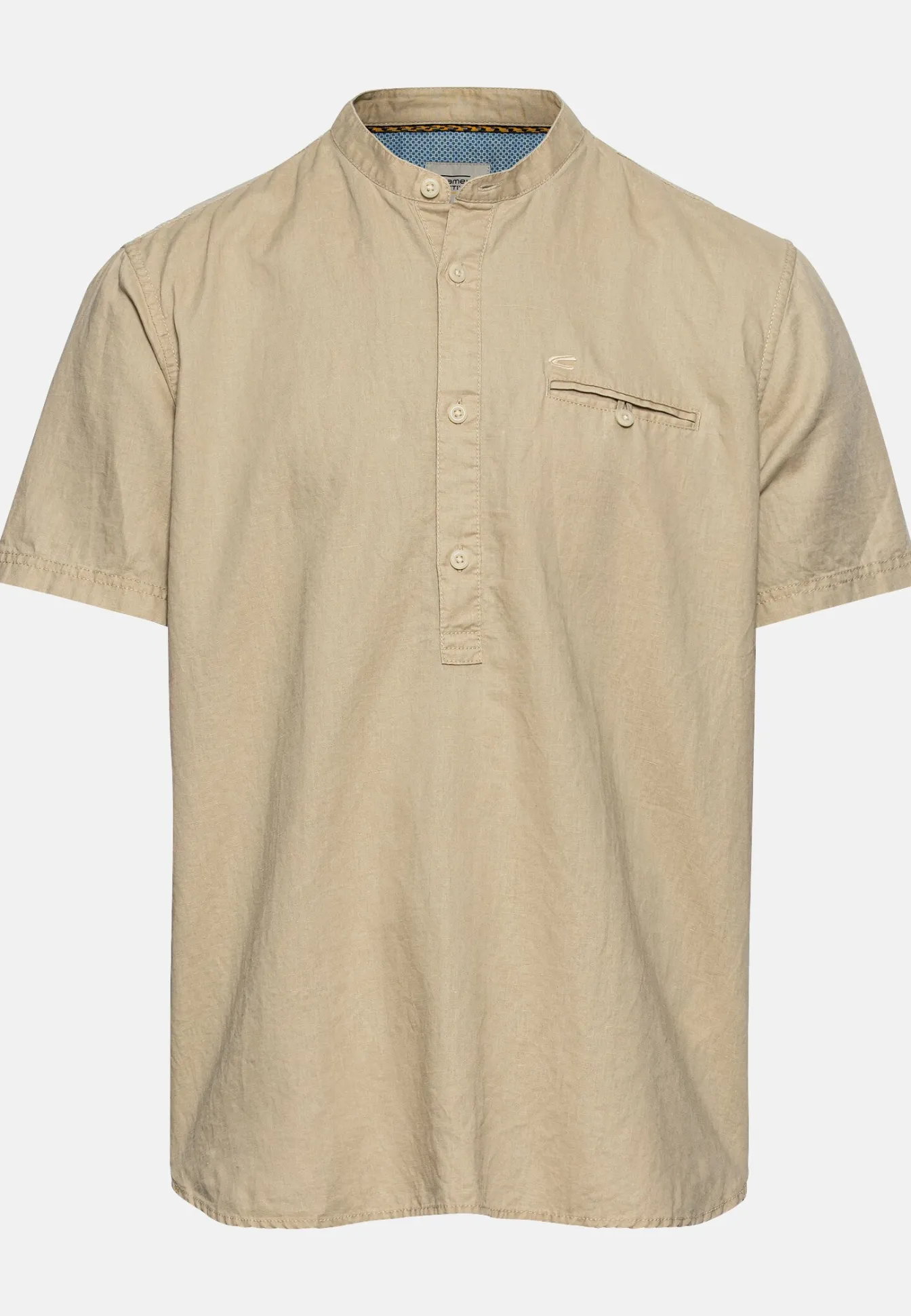 Herren Camel Active Hemden^Kurzarm Hemd aus einem Leinen-Baumwollmix