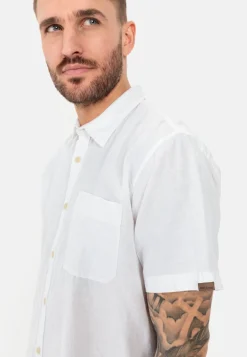 Herren Camel Active Hemden^Kurzarm Hemd aus einem Leinen-Baumwoll-Mix
