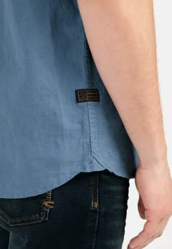 Herren Camel Active Hemden^Kurzarm Hemd aus einem Leinen-Baumwoll-Mix