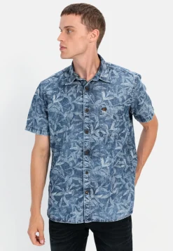 Herren Camel Active Hemden^Kurzarm Hemd mit Allover-Print