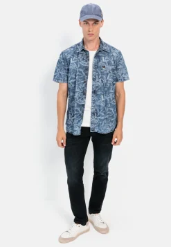 Herren Camel Active Hemden^Kurzarm Hemd mit Allover-Print