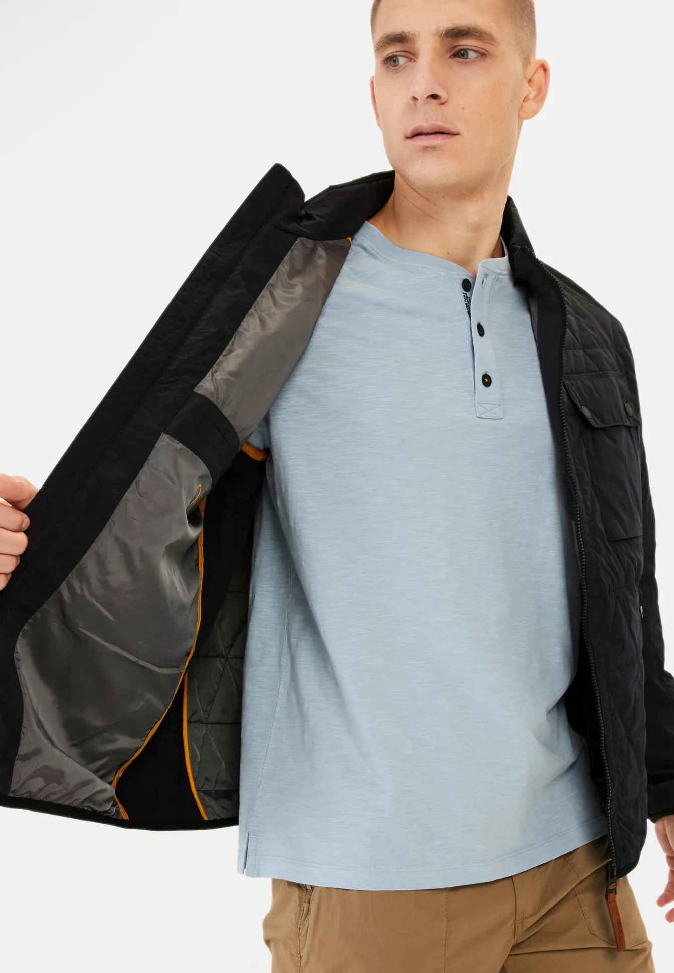 Herren Camel Active T-Shirts & Polos^Kurzarm Henley aus Organic Cotton