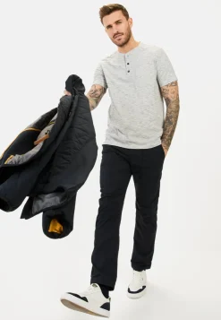 Herren Camel Active T-Shirts & Polos^Kurzarm Henley aus reiner Baumwolle