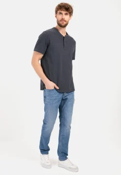 Herren Camel Active T-Shirts & Polos^Kurzarm Henley aus reiner Baumwolle