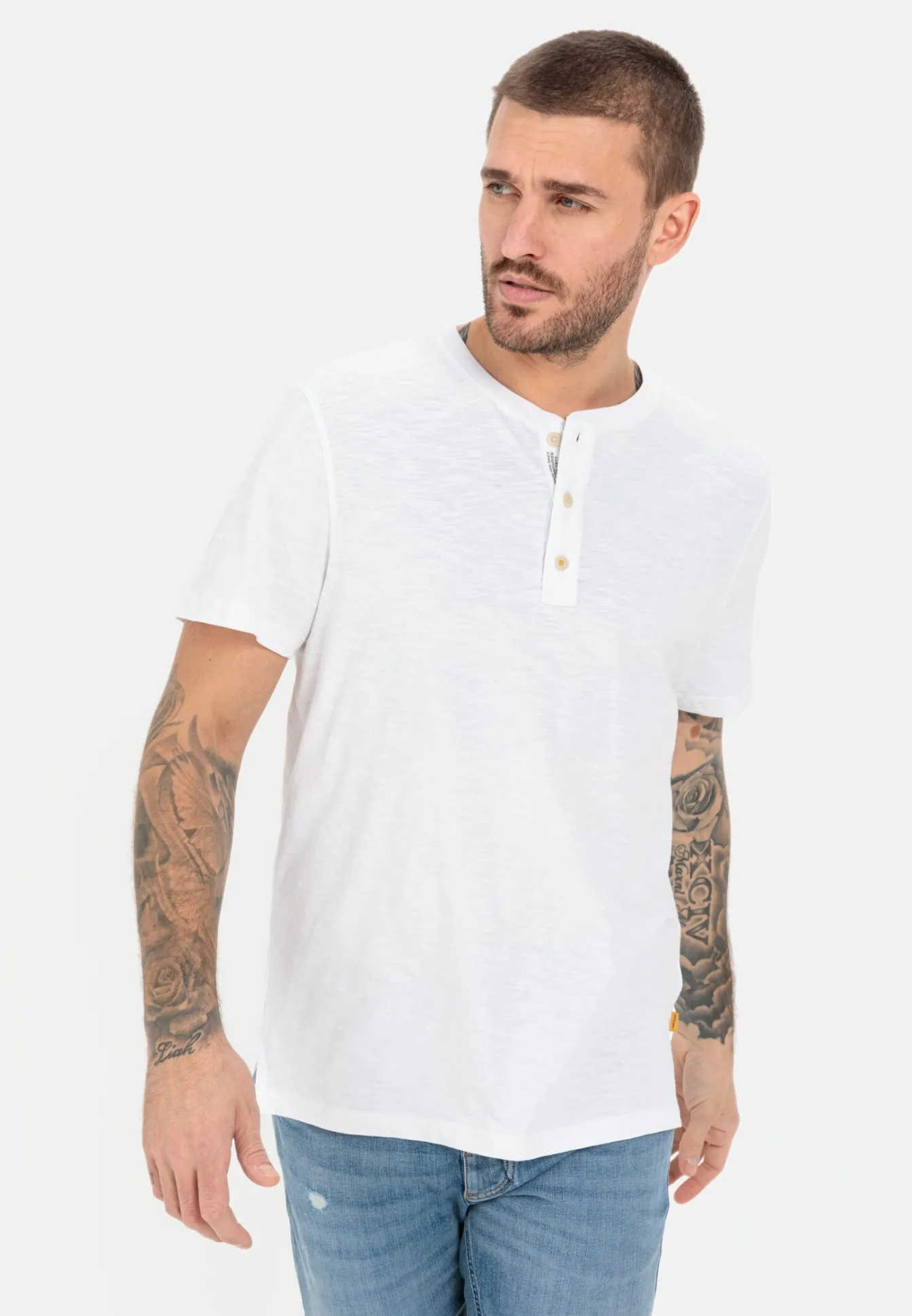 Herren Camel Active T-Shirts & Polos^Kurzarm Henleyshirt aus reiner Baumwolle