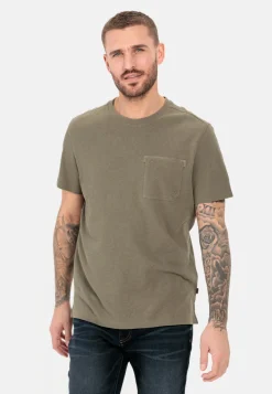 Herren Camel Active T-Shirts & Polos^Kurzarm T-Shirt aus Baumwoll-Leinen-Mix