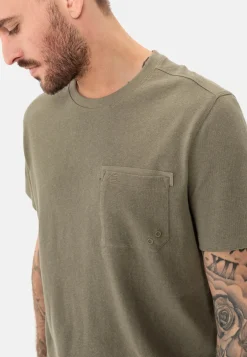 Herren Camel Active T-Shirts & Polos^Kurzarm T-Shirt aus Baumwoll-Leinen-Mix