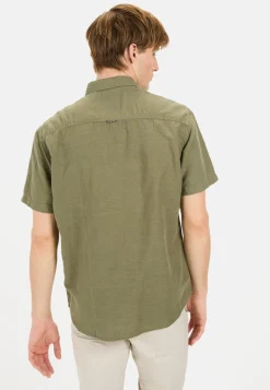 Herren Camel Active Hemden^Kurzarmhemd aus einem Baumwoll-Leinenmix