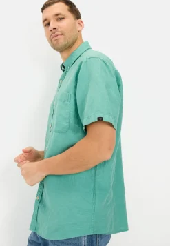 Herren Camel Active Hemden^Kurzarmhemd aus einem Baumwoll-Leinenmix