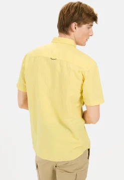 Herren Camel Active Hemden^Kurzarmhemd aus einem Baumwoll-Leinenmix
