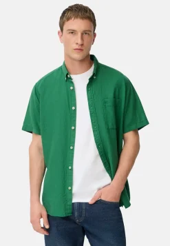 Herren Camel Active Hemden^Kurzarm-Hemd aus Leinen-Baumwoll-Mix