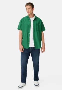 Herren Camel Active Hemden^Kurzarm-Hemd aus Leinen-Baumwoll-Mix