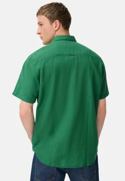 Herren Camel Active Hemden^Kurzarm-Hemd aus Leinen-Baumwoll-Mix