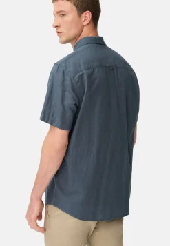 Herren Camel Active Hemden^Kurzarm-Hemd aus Leinen-Baumwoll-Mix