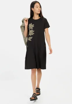 Damen Camel Active Kleider^Kurzes T-Shirt-Kleid mit Blumenprint
