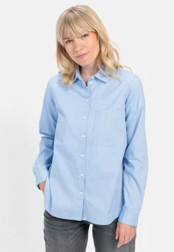 Damen Camel Active Blusen^Langarm Bluse aus reiner Baumwolle