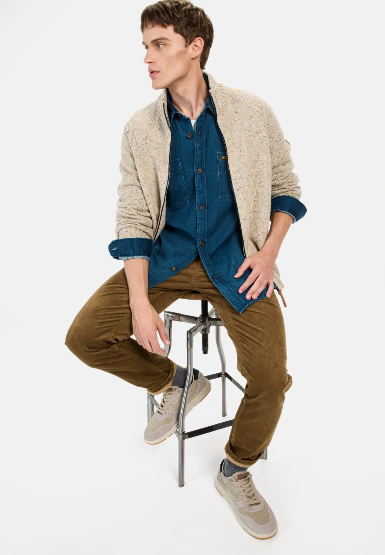 Herren Camel Active Hemden^Langarm Hemd im Regular Fit aus Baumwolle