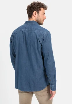 Herren Camel Active Hemden^Langarm Hemd in Denim-Optik