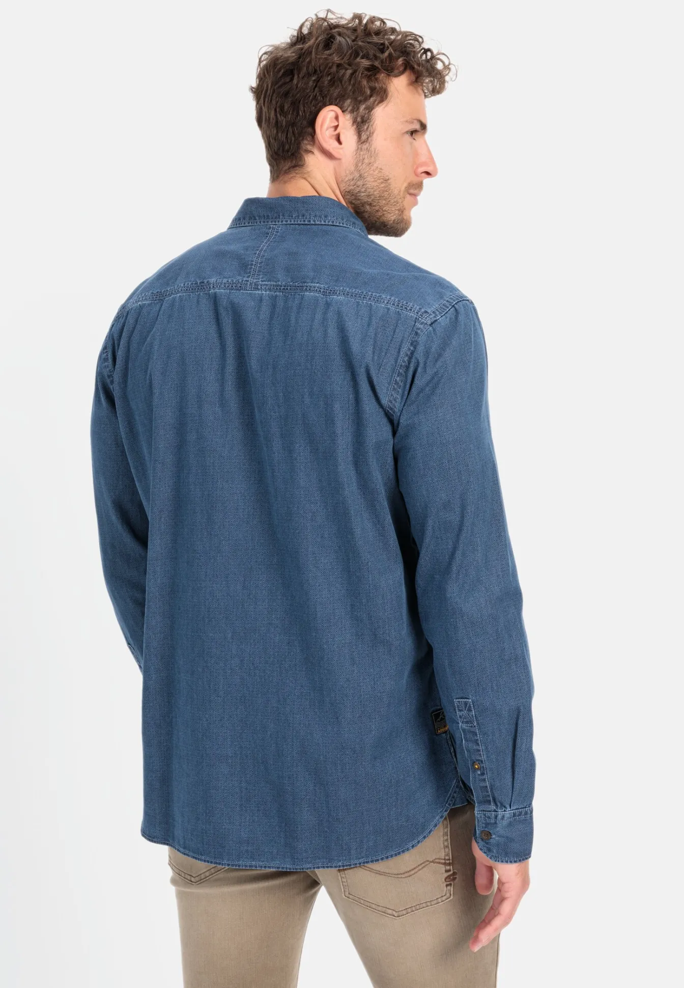 Herren Camel Active Hemden^Langarm Hemd in Denim-Optik