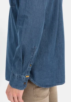 Herren Camel Active Hemden^Langarm Hemd in Denim-Optik