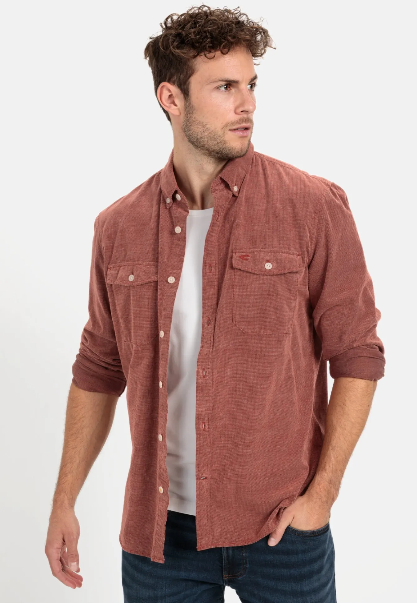 Herren Camel Active Hemden^Langarm Hemd in Regular Fit aus Cord