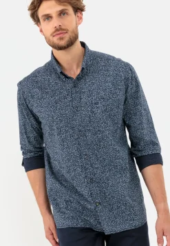 Herren Camel Active Hemden^Langarm Hemd mit Allover-Print