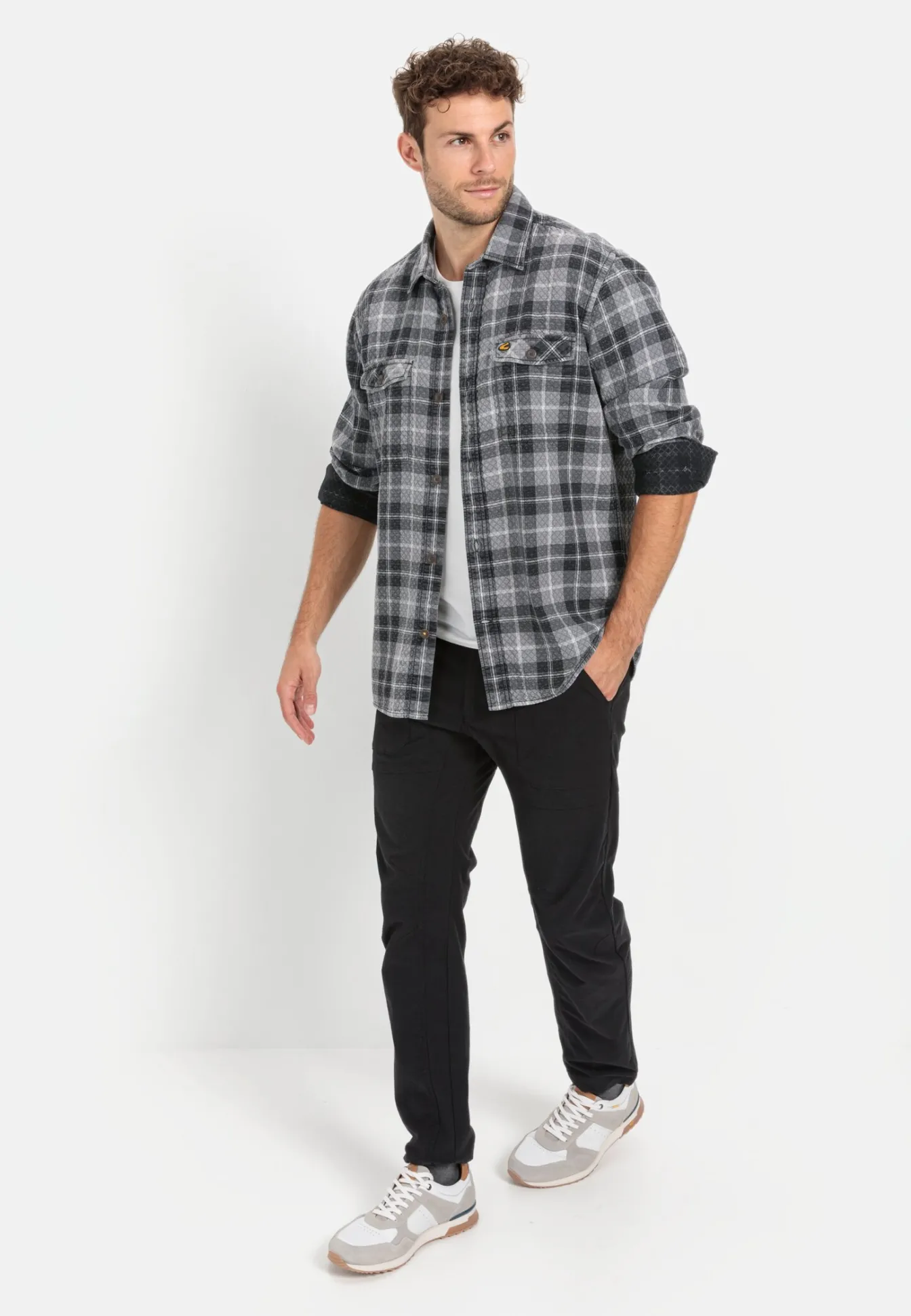 Herren Camel Active Hemden^Langarm Hemd Regular Fit aus Baumwolle