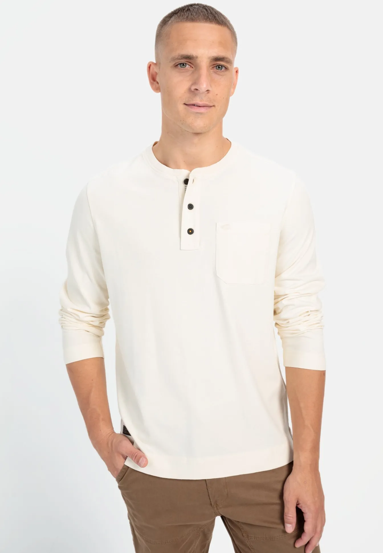 Herren Camel Active T-Shirts & Polos^Langarm Henley aus Organic Cotton