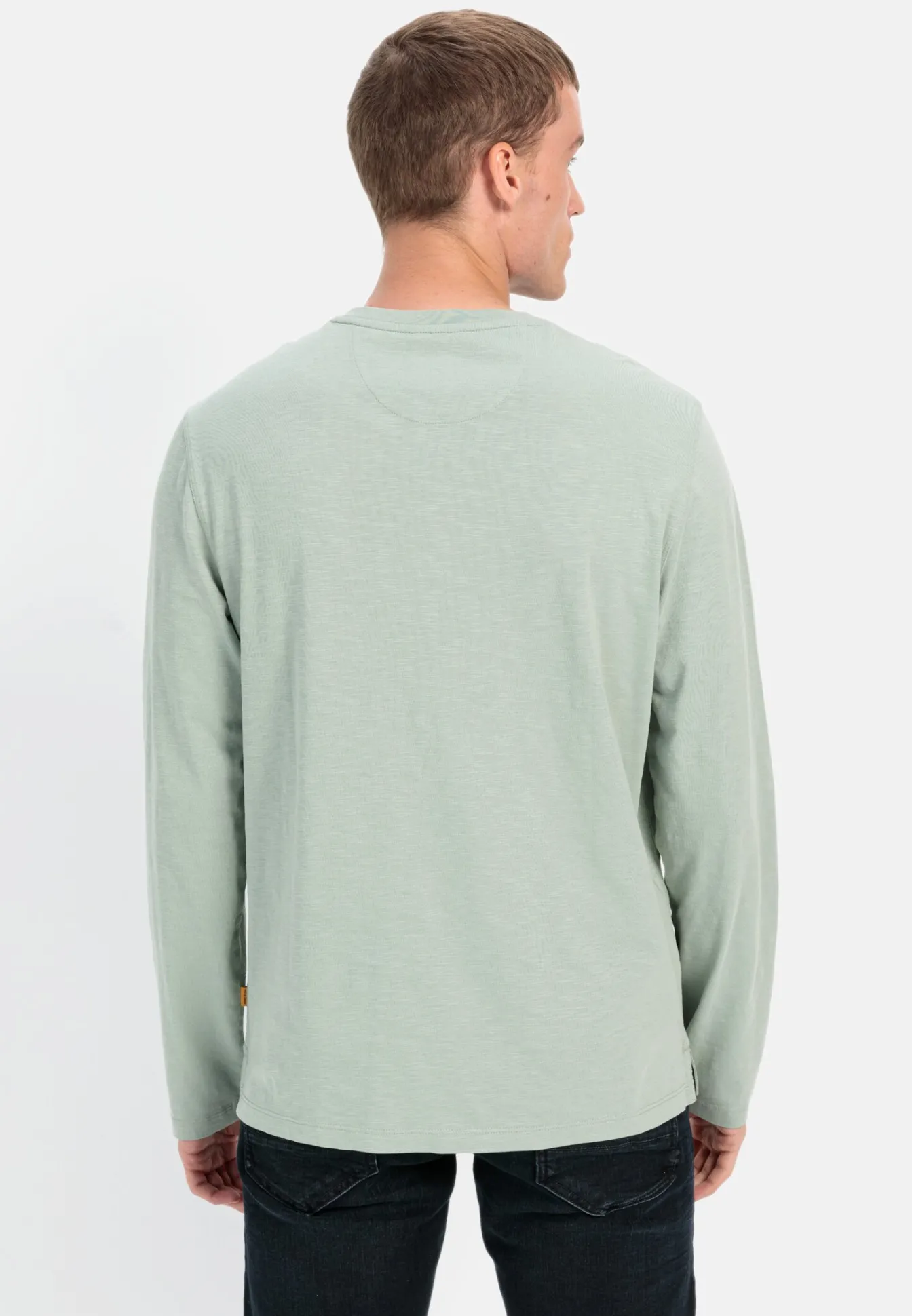 Herren Camel Active T-Shirts & Polos^Langarm Henley aus reiner Baumwolle