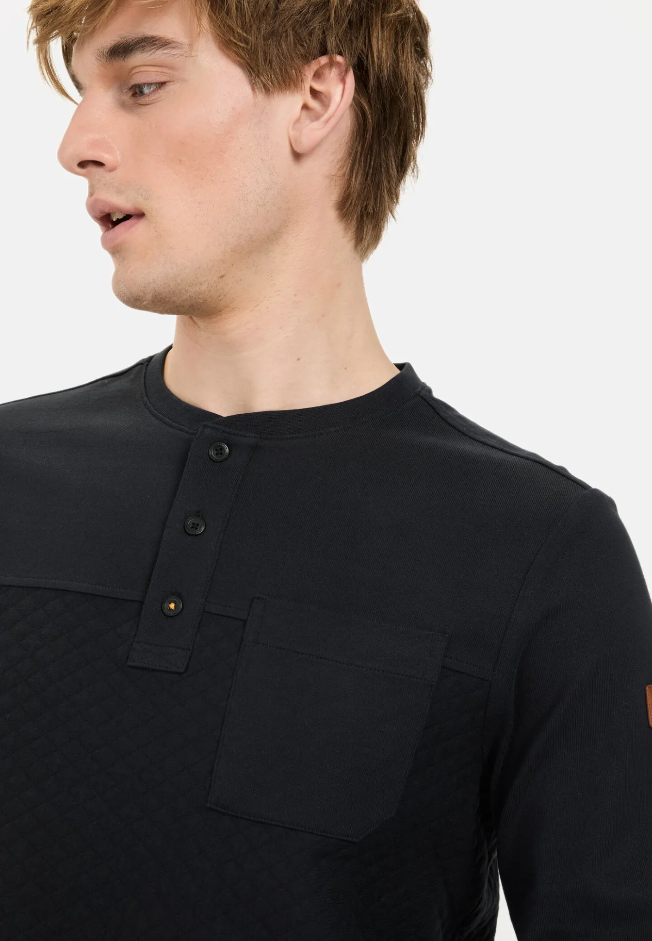 Herren Camel Active T-Shirts & Polos^Langarm Henley mit Brusttasche