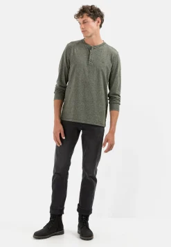 Herren Camel Active T-Shirts & Polos^Langarm Henleyshirt aus nachhaltigem Baumwollmix