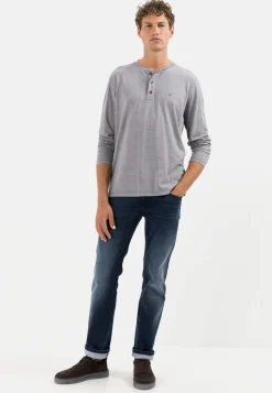 Herren Camel Active T-Shirts & Polos^Langarm Henleyshirt aus nachhaltigem Baumwollmix