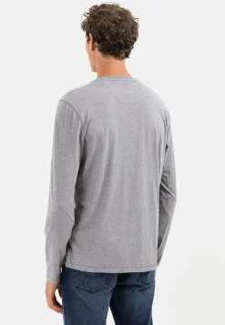 Herren Camel Active T-Shirts & Polos^Langarm Henleyshirt aus nachhaltigem Baumwollmix