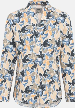 Damen Camel Active Blusen^Langarm Schlupfbluse aus reiner Baumwolle
