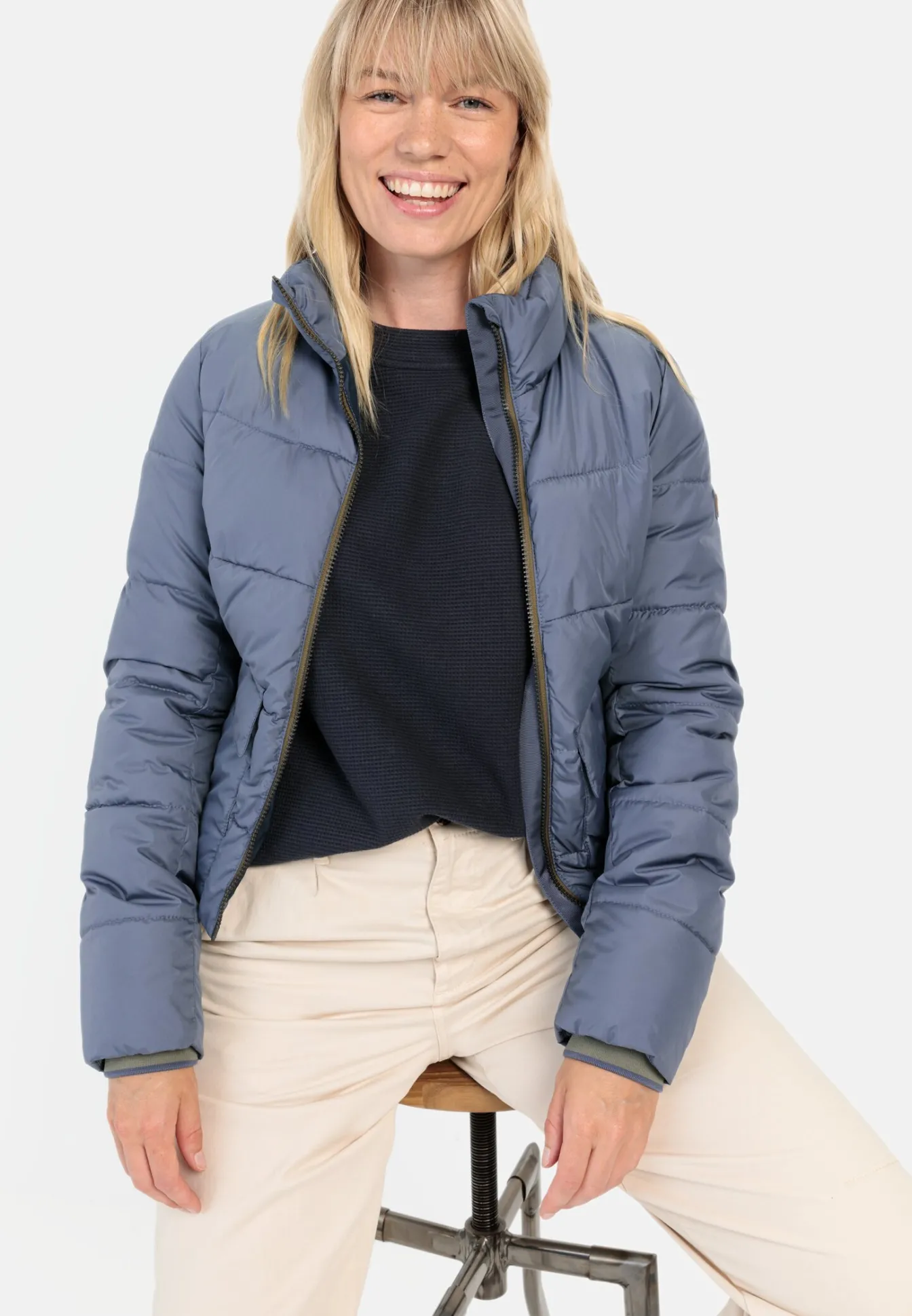 Damen Camel Active Sweatshirts & Hoodies^Langarm Sweatshirt mit Waffelmuster