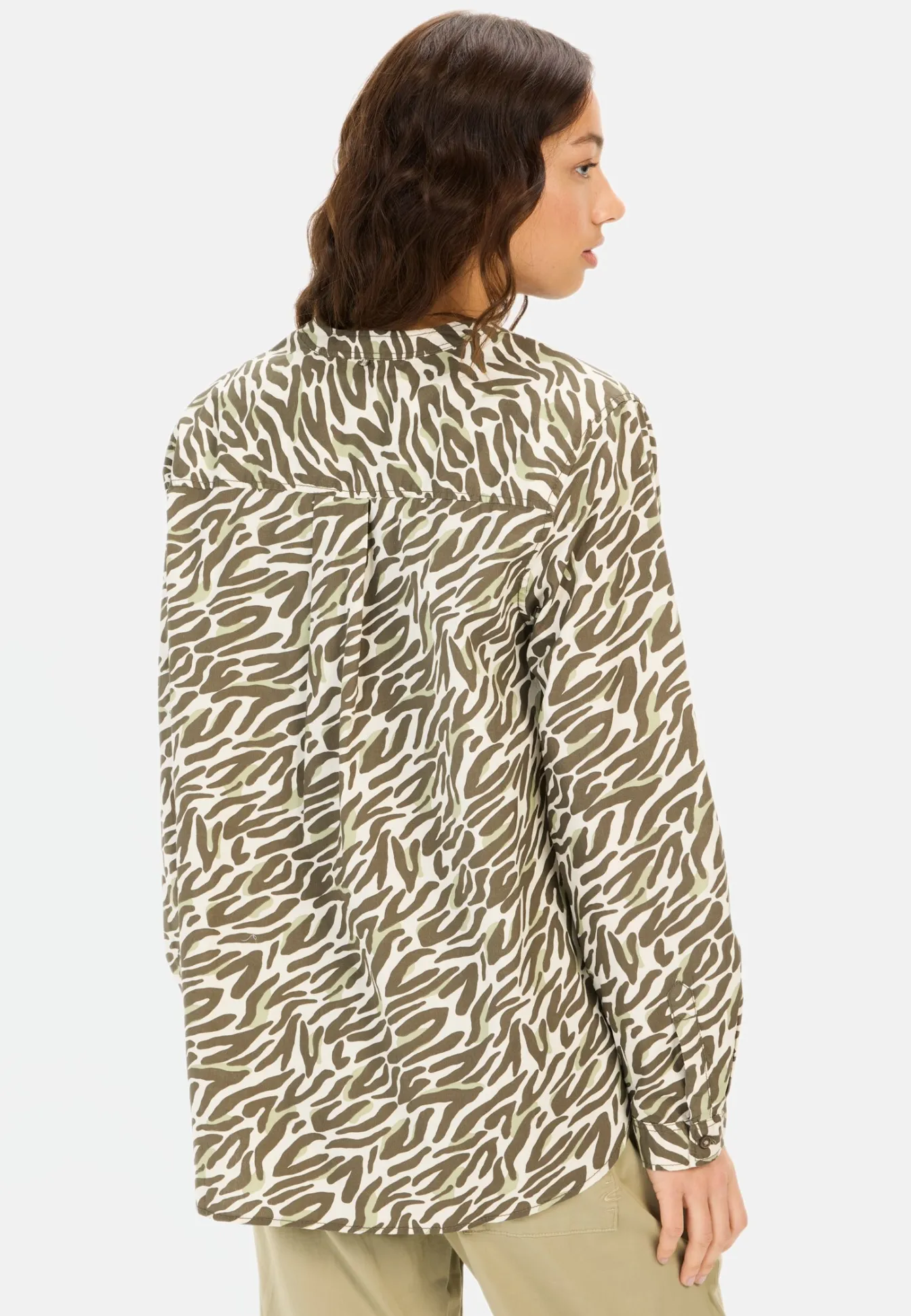 Damen Camel Active Blusen^Langarm-Bluse mit Allover-Print