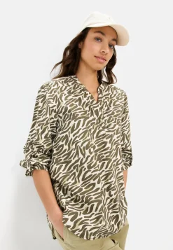 Damen Camel Active Blusen^Langarm-Bluse mit Allover-Print