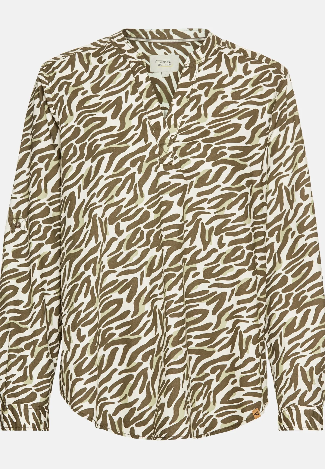 Damen Camel Active Blusen^Langarm-Bluse mit Allover-Print