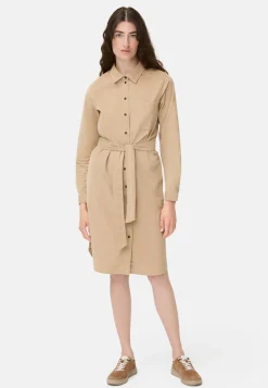 Damen Camel Active Kleider^Langarmkleid mit Taillengürtel