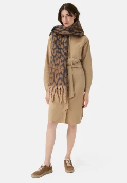 Damen Camel Active Kleider^Langarmkleid mit Taillengürtel