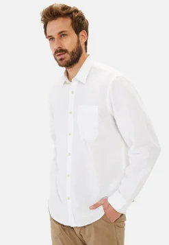 Herren Camel Active Hemden^Langarm-Leinenhemd mit Soft-Wash-Veredelung