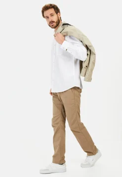 Herren Camel Active Hemden^Langarm-Leinenhemd mit Soft-Wash-Veredelung