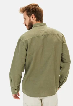 Herren Camel Active Hemden^Langarm-Leinenhemd mit Soft-Wash-Veredelung