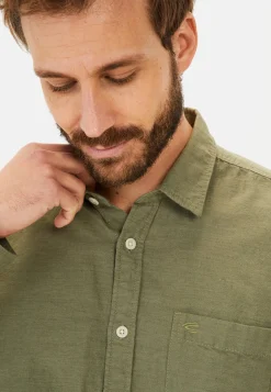 Herren Camel Active Hemden^Langarm-Leinenhemd mit Soft-Wash-Veredelung