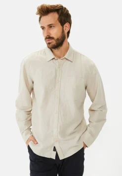 Herren Camel Active Hemden^Langarm-Leinenhemd mit Soft-Wash-Veredelung