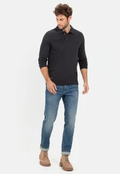 Herren Camel Active T-Shirts & Polos^Langarm-Poloshirt aus reiner Baumwolle