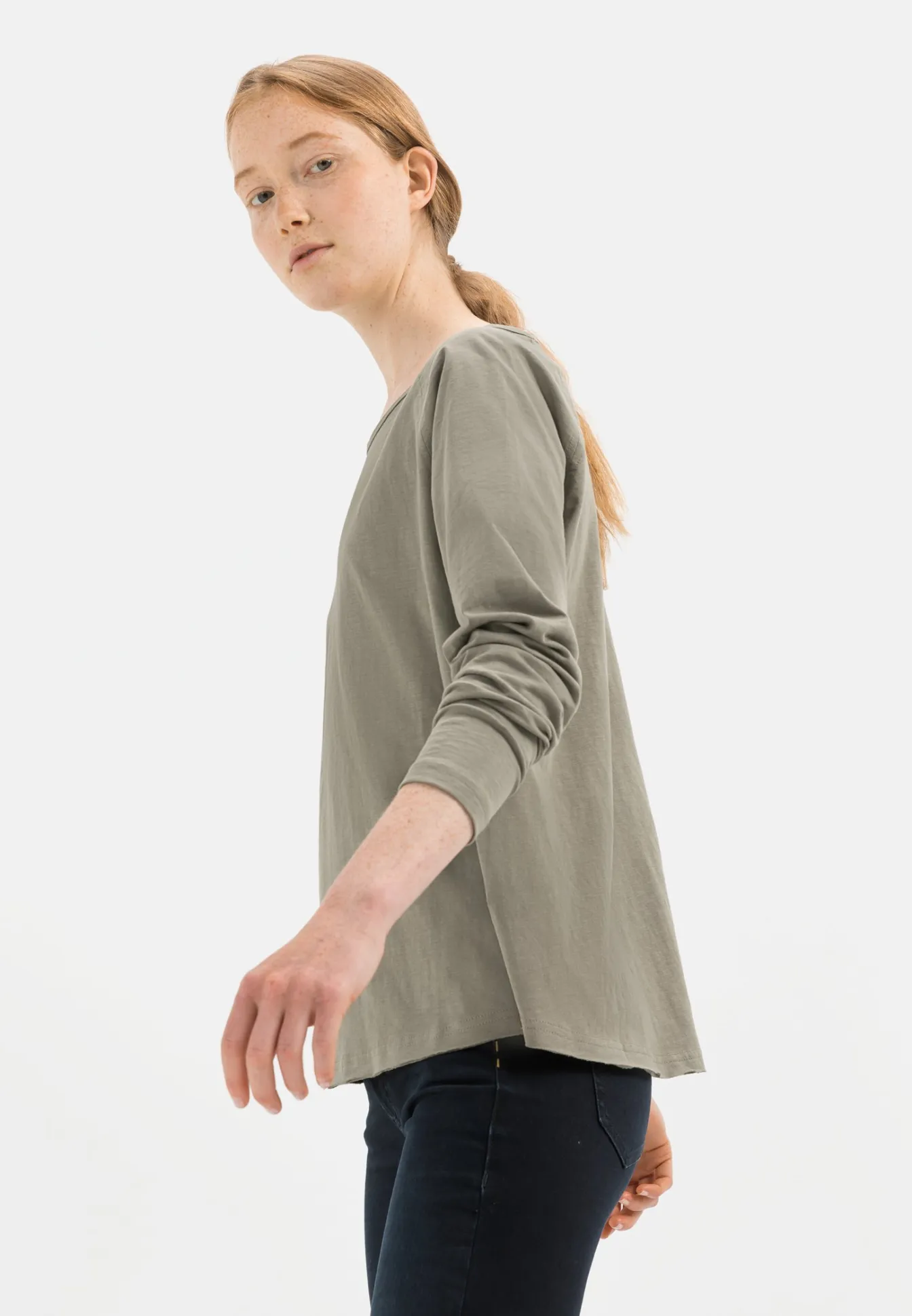 Damen Camel Active T-Shirts & Polos^Langarmshirt aus reiner Baumwolle
