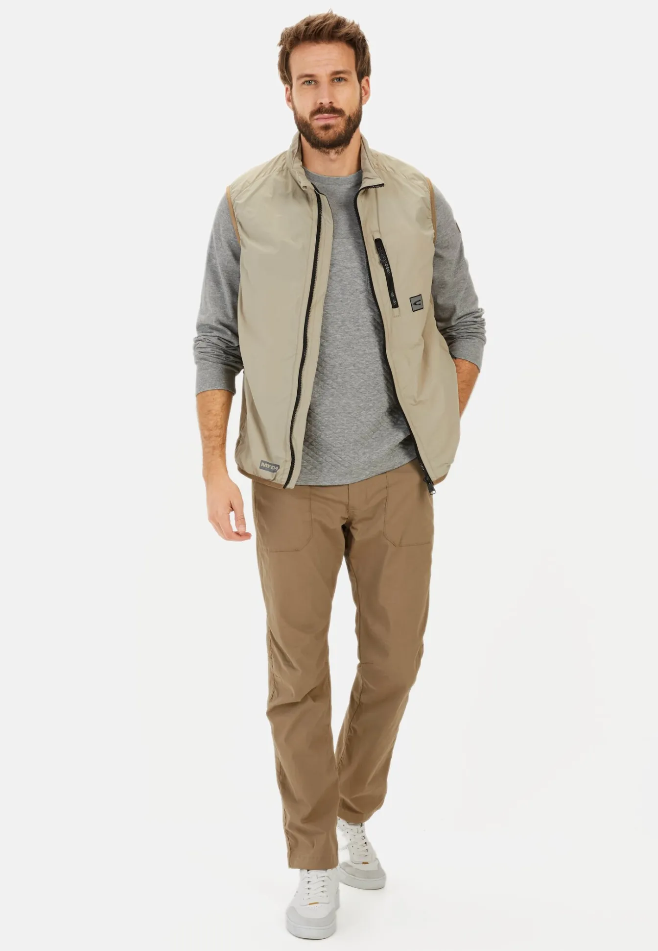 Herren Camel Active T-Shirts & Polos^Langarmshirt mit Steppmuster